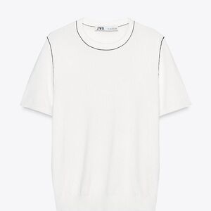 Zara Classic White Knit Top